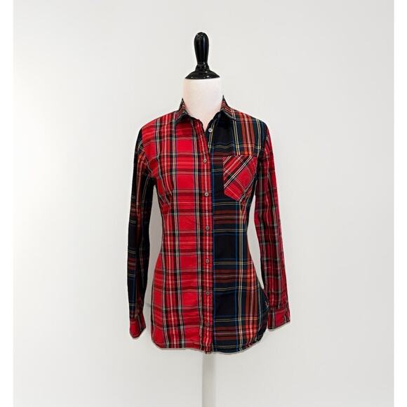 J. Crew Tops - J. Crew Classic-fit boy shirt Stewart tartan Size 2 Top Blouse Holiday Festive